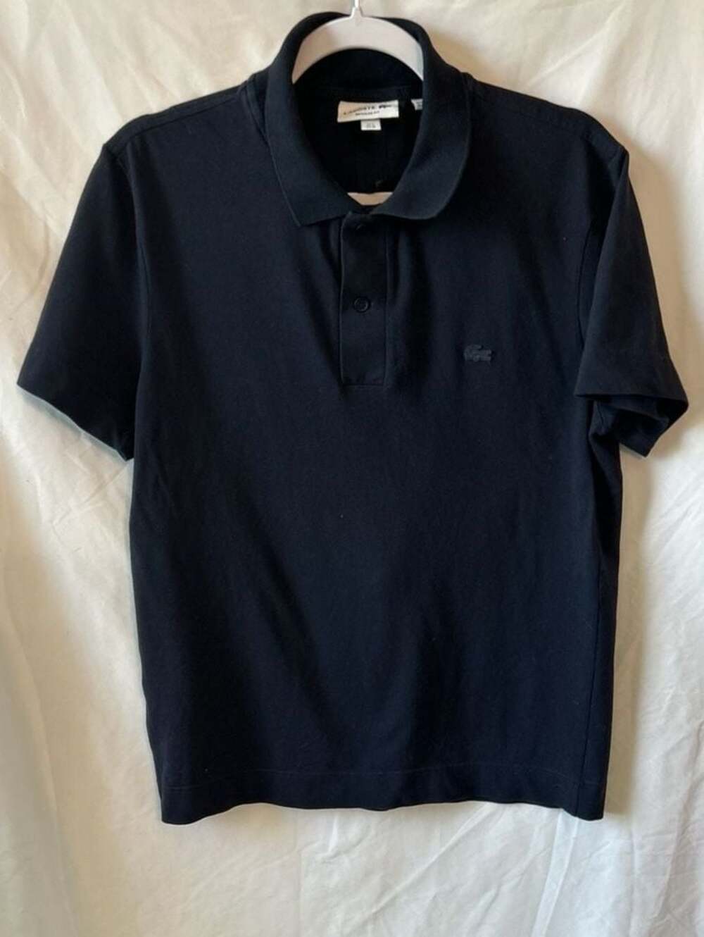 Lacoste Men's Regular Fit Smart Paris Polo Shirt in Black with Tonal Logo